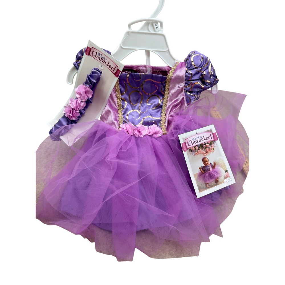 Baby Girls Rapunzel Costume Dress Set Purple Gold 3-6M NWT